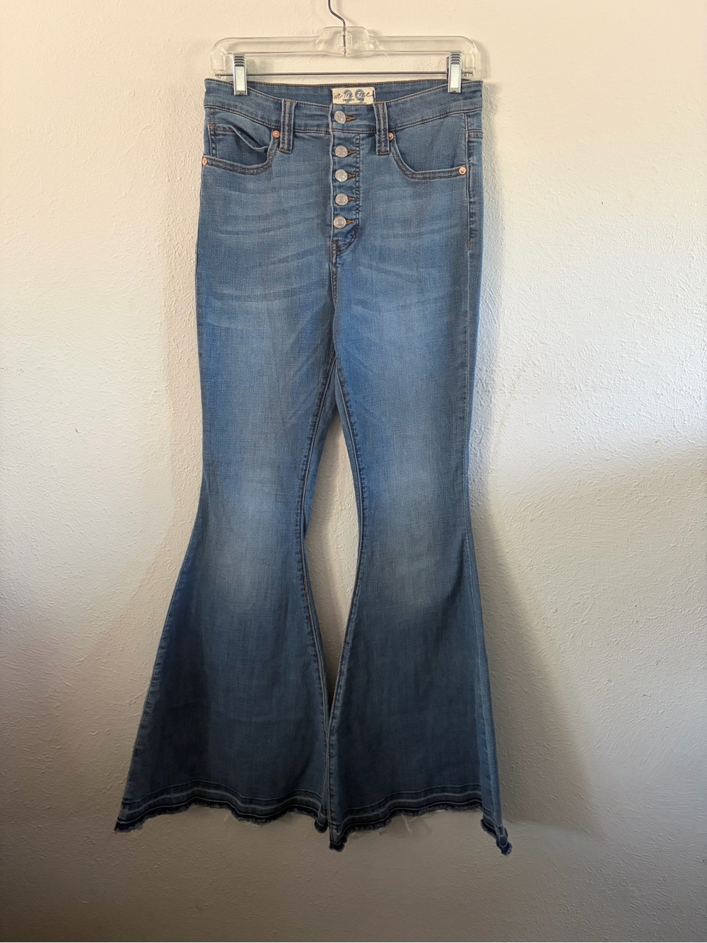 We The Free Button-Fly Flare Jeans - Light Blue